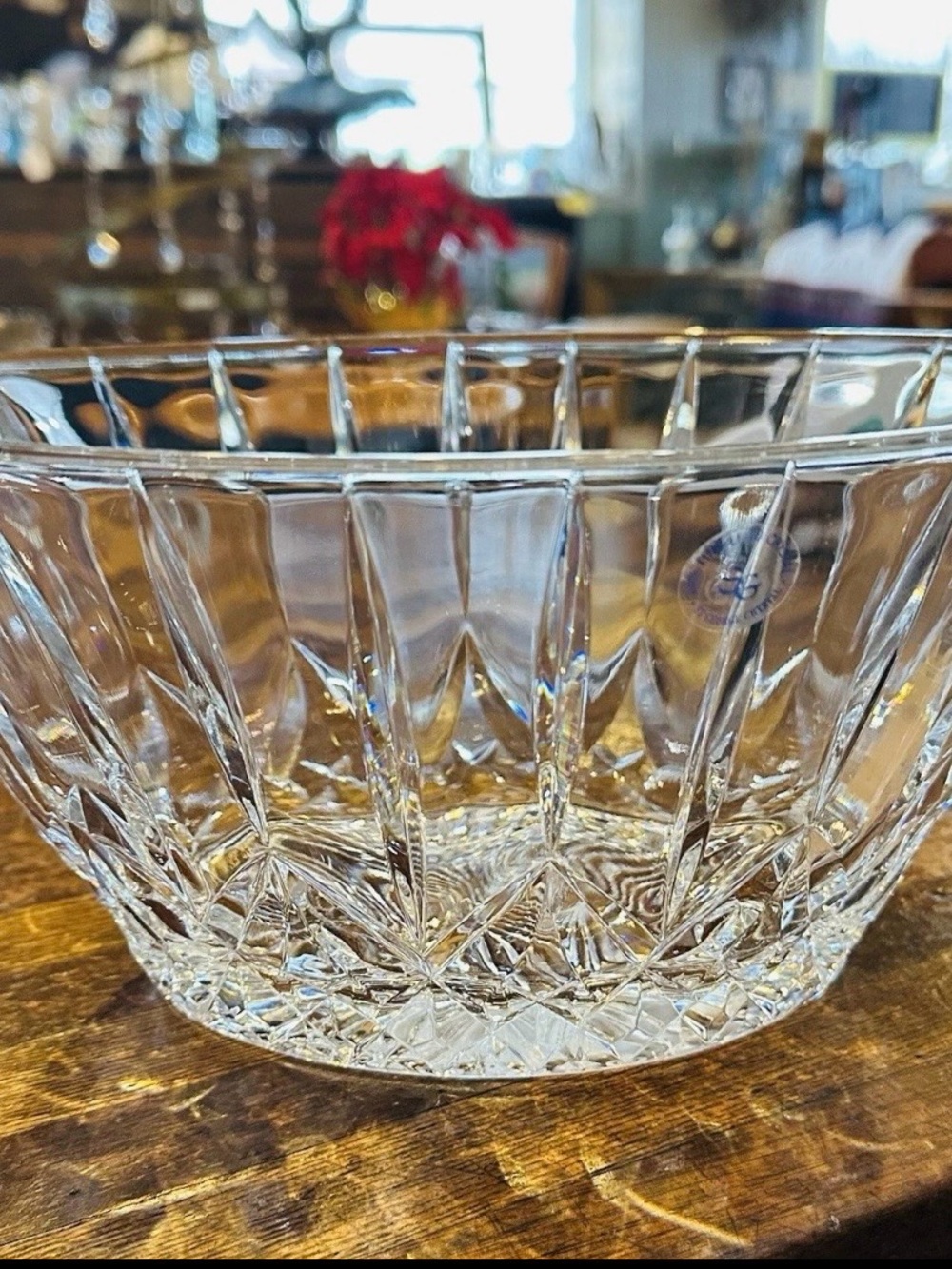 Crystal Cut Glass Serving Bowl - Clear